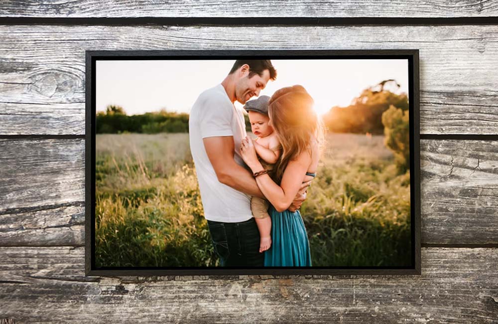 Canvas floater frame upgrade on canvas prints to match home decor